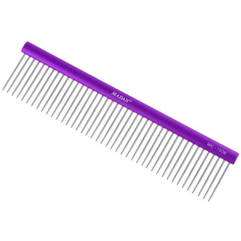 Madan Professional Light Comb 19cm - професійний, легкий гребінець з алюмінієвою ручкою, крок 3 мм / штифти 3,5 см