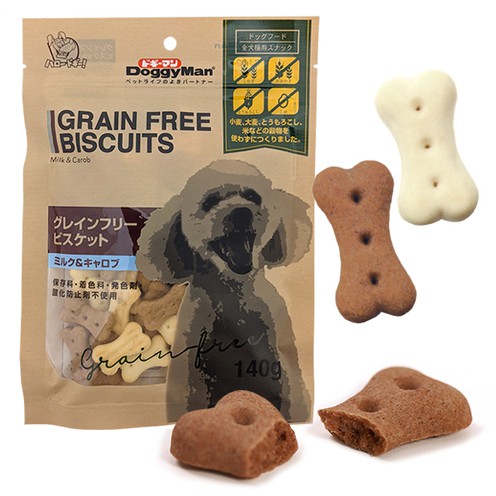 Беззернове печиво, ласощі для собак DoggyMan Biscuits Milk Carob