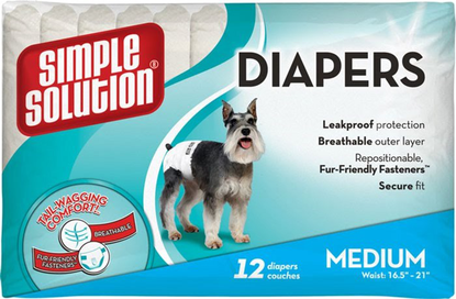 SIMPLE SOLUTION Disposable Diapers Medium Гігієнічні підгузки для тварин Середні 12шт