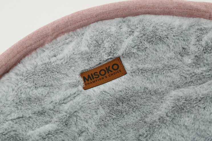 Складаний лежак для домашніх тварин MISOKO Pet bed round plush, 45x45x22 cm, pink