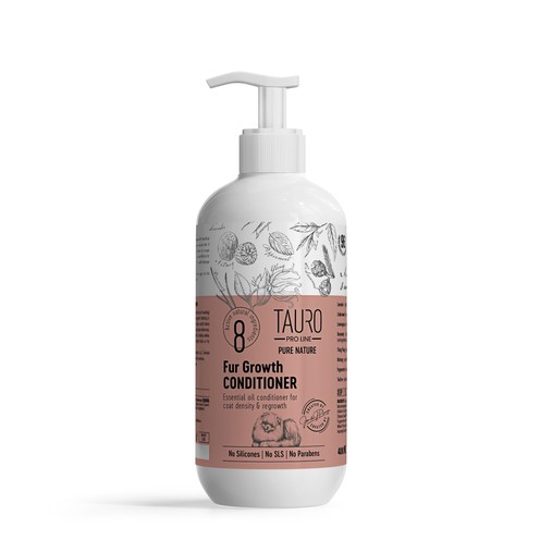 Кондиціонер для стимуляції росту шерсті собак та котів Tauro Pro Line Pure Nature Fur Growth, 400 ml