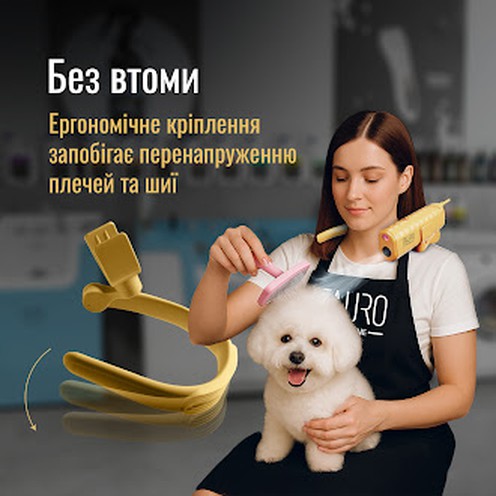 Tauro Pro Line Універсальний фен для тварин із гнучкою системою кріплення на шиї, з вилкою ЄС, зелений