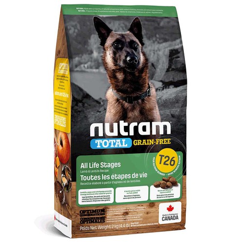 Сухий корм T26 Nutram Total Grain-Free Lamb & Lentils для собак, з ягням і сочевицею, беззерновий