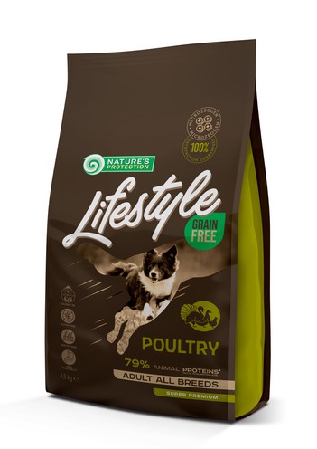 Сухий беззерновий корм з птицею для дорослих собак всіх порід Lifestyle Grain Free Poultry Adult All Breeds