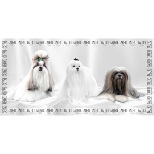 Tauro Pro Line Рушник з мікрофібри високопоглинальний з мальтійською болонкою, ши-цу та лхаса-апсо, 80 x 160 см