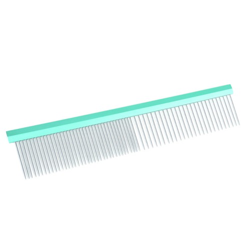Розчіска з алюмінієвою ручкою і зубцями з нержавіючої сталі Tauro pro line Ultra light line, 19 cm, mint color