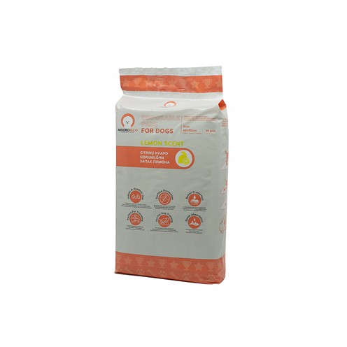 Misoko&Co Одноразові пелюшки для собак з ароматом лимона (цуценята та лапки), 45*60 см, 10 шт
