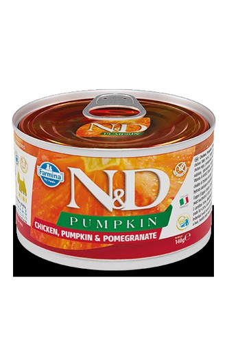 Вологий корм Farmina N&D Grain Pumpkin Chicken Adult Mini для собак дрібних порід, гарбуз/курка/гранат, 140 г