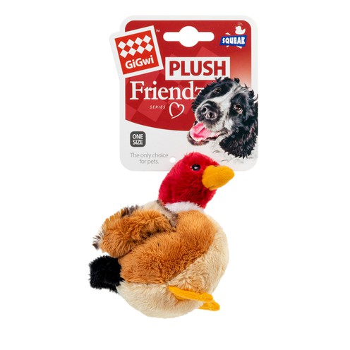 Іграшка для собак Качка з пищалкою GiGwi Plush, плюш, 11 см