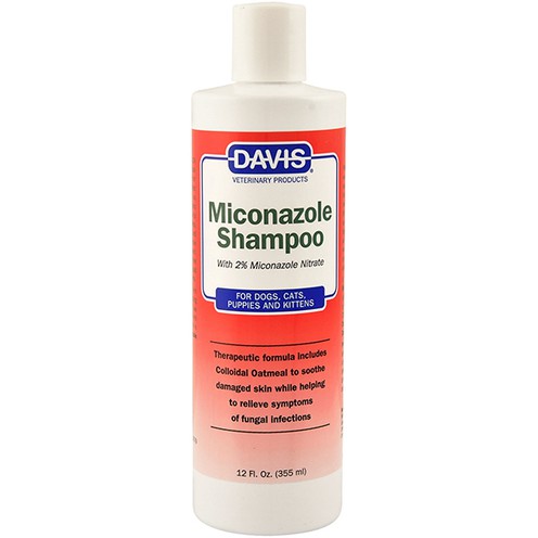 Davis Miconazole Shampoo, шампунь з 2% нітратом міконазолу для собак та котів із захворюваннями шкіри