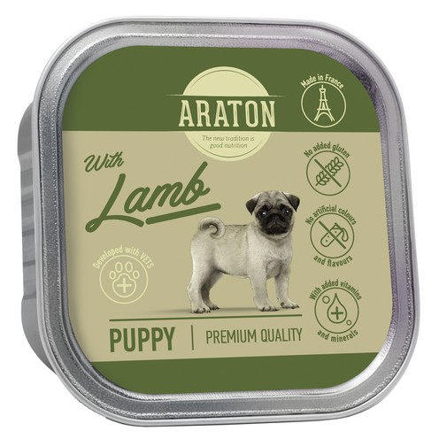 Вологий корм для цуценят з ягнятою ARATON Puppy with Lamb, 150 г